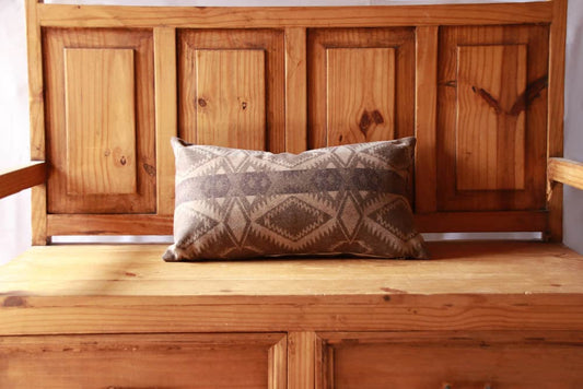 Weston tan and brown patterned lumbar pillow cover.