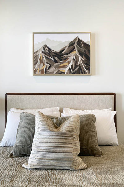 Interior design of mountain styled bedroom. Designed by interior designer Erica LeMaster Sargent. 