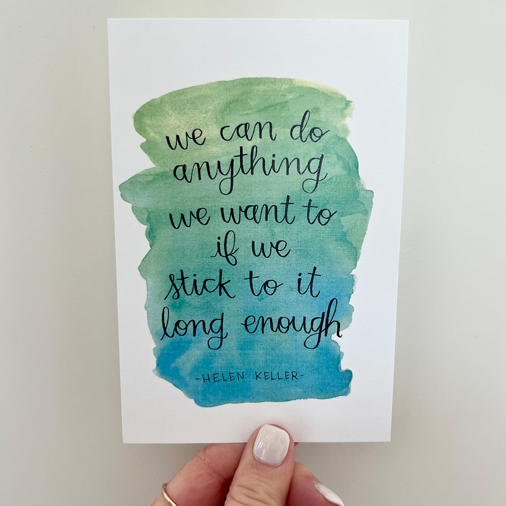 Helen Keller quote card art for interior design.